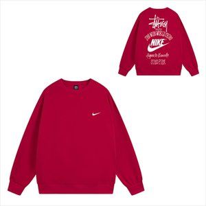 Stussy x Nike The Wide World Crew Sweat Red